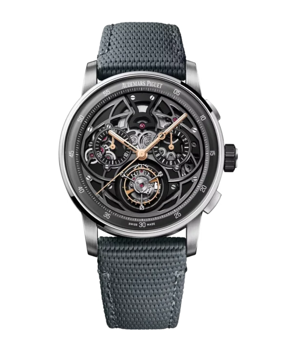 Audemars Piguet Code 11.59 Selfwinding Flying Tourbillon Chronograph Black ceramic and Dark grey dial Dark grey rubber-coated strap Ref. 26399NB.OO.D009KB.01