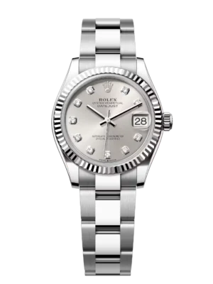 Rolex Datejust 31 Oyster Perpetual Oystersteel and white gold silver, diamond-set dial Oyster band Reference 278274