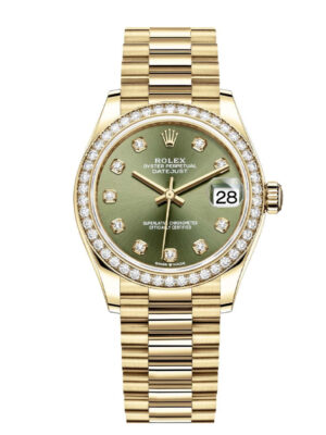 Rolex Datejust 31 Oyster Perpetual Oystersteel and yellow gold dark grey, diamond-set dial Jubilee band Reference 278288RBR
