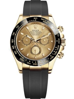 Rolex Cosmograph Daytona 40 Oyster Perpetual 18 ct yellow gold champagne colour dial Oysterflex band Reference 116518LN