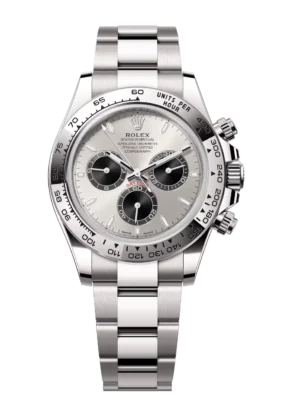 Rolex Cosmograph Daytona 40 Oyster Perpetual 18 ct white gold steel and bright black dial Oyster band Reference 126509