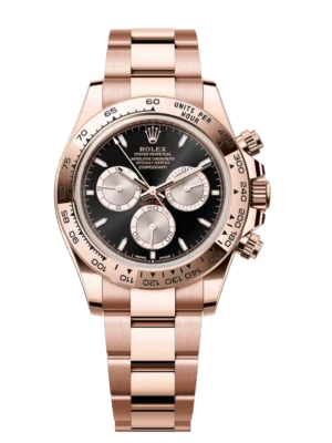 Rolex Cosmograph Daytona 40 Oyster Perpetual 18 ct Everose gold bright black and Sundust dial Oyster band Reference 126505