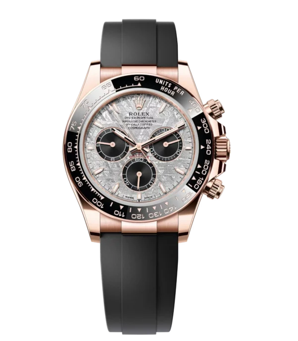 Rolex Cosmograph Daytona 40 Oyster Perpetual 18 ct Everose gold meteorite and black dial Oysterflex band Reference 126515LN