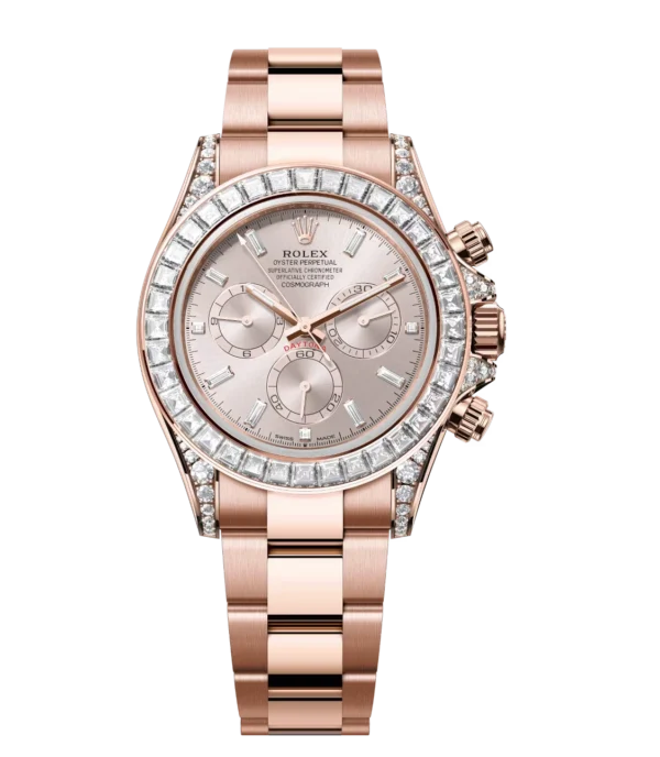 Rolex Cosmograph Daytona 40 Oyster Perpetual 18 ct Everose gold Sundust, diamond-set dial Oyster band Reference 126595TBR