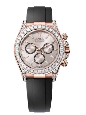 Rolex Cosmograph Daytona 40 Oyster Perpetual 18 ct Everose gold Sundust, diamond-set dial Oysterflex band Reference 126535TBR