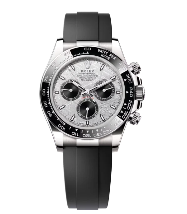 Rolex Cosmograph Daytona 40 Oyster Perpetual 18 ct white gold meteorite and black dial Oysterflex band Reference 126519LN