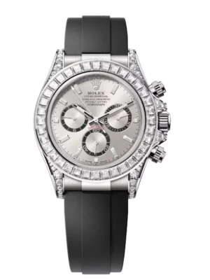 Rolex Cosmograph Daytona 40 Oyster Perpetual 18 ct white gold steel, diamond-set dial Oysterflex band Reference 126539TBR
