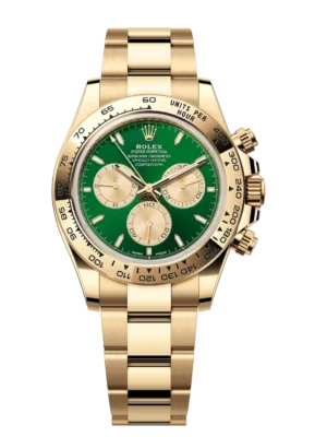 Rolex Cosmograph Daytona 40 Oyster Perpetual 18 ct yellow gold bright green and golden dial Oyster band Reference 126508