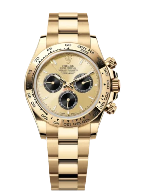 Rolex Cosmograph Daytona 40 Oyster Perpetual 18 ct yellow gold golden and bright black dial Oyster band Reference 126508
