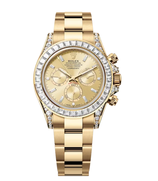 Rolex Cosmograph Daytona 40 Oyster Perpetual 18 ct yellow gold golden, diamond-set dial Oyster band Reference 126598TBR