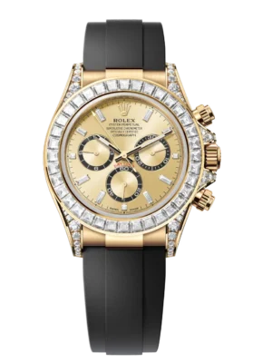 Rolex Cosmograph Daytona 40 Oyster Perpetual 18 ct yellow gold golden, diamond-set dial Oysterflex band Reference 126538TBR