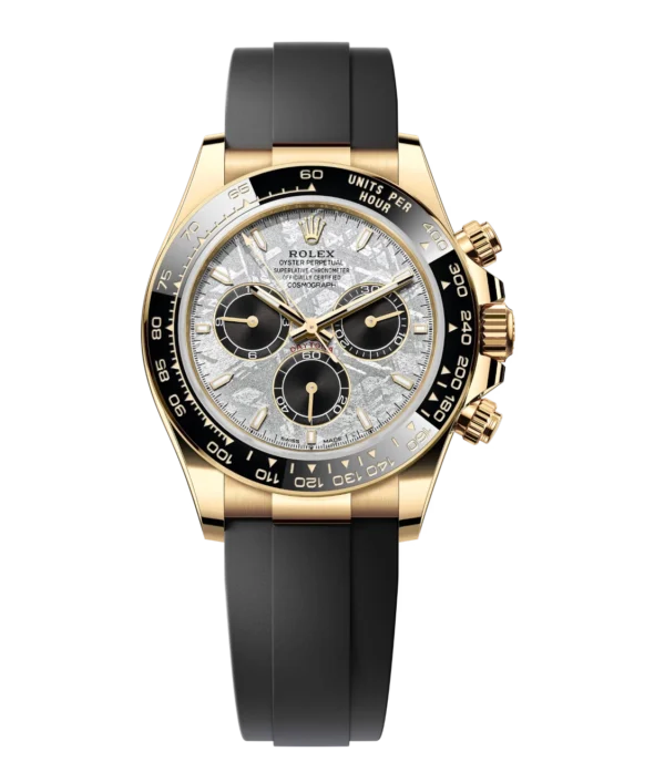 Rolex Cosmograph Daytona 40 Oyster Perpetual 18 ct yellow gold meteorite and black dial Oysterflex band Reference 126518LN