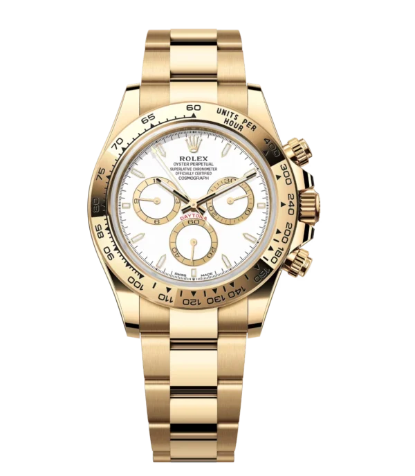 Rolex Cosmograph Daytona 40 Oyster Perpetual 18 ct yellow gold white dial Oyster band Reference 126508