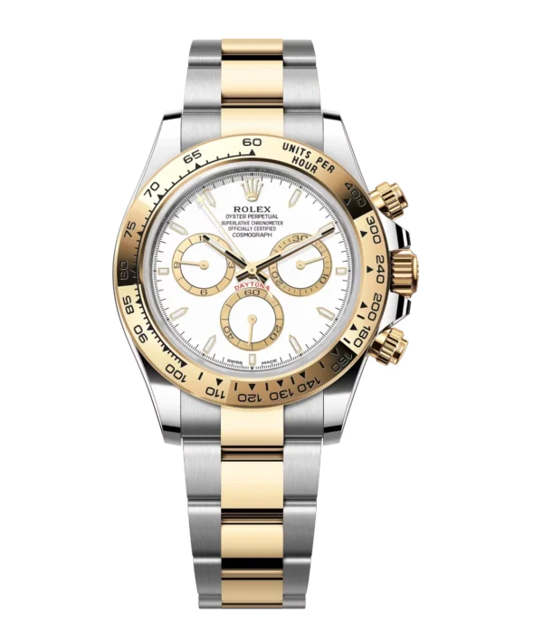 Rolex Cosmograph Daytona 40 Oyster Perpetual Oystersteel and yellow gold white dial Oyster band Reference 126503