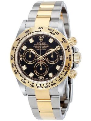 Rolex Cosmograph Daytona 40 Oyster Perpetual 18 ct yellow gold bright black, diamond-set dial Oyster band Reference 116503WDB