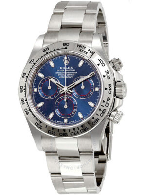 Rolex Cosmograph Daytona 40 Oyster Perpetual 18 ct white gold blue dial Oyster band Reference 116520BDNB