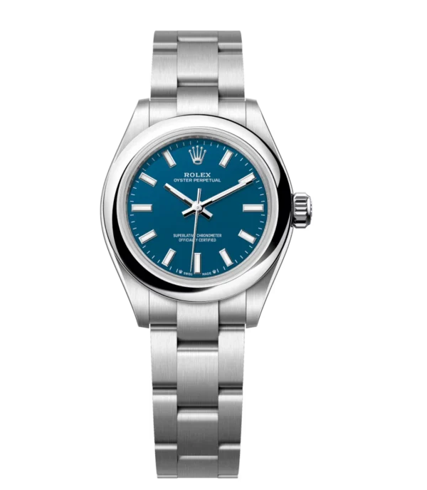 Rolex Oyster Perpetual 28 med blue dial Oyster band Reference 276200