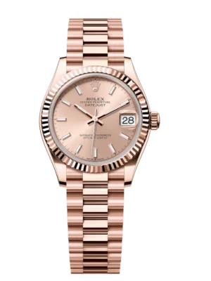 Rolex Datejust 31 Oyster Perpetual 18 ct Everose gold rosé-colour dial President band Reference 278275