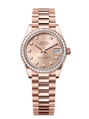 Rolex Datejust 31 Oyster Perpetual 18 ct Everose rosé colour diamond-set dial President band Reference 278285RBR
