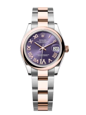 Rolex Datejust 31 Oyster Perpetual Oystersteel and Everose gold aubergine, diamond-set dial Oyster band Reference 278241