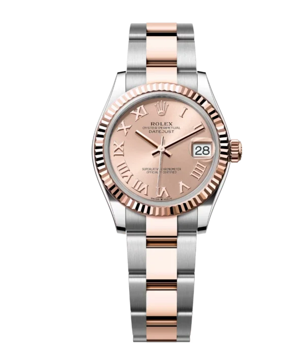 Rolex Datejust 31 Oyster Perpetual Oystersteel and Everose gold features a rosé-colour dial Oyster band Reference 278271