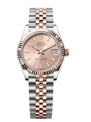 Rolex Datejust 31 Oyster Perpetual Oystersteel and Everose gold rosé-colour dial Jubilee band Reference 278271