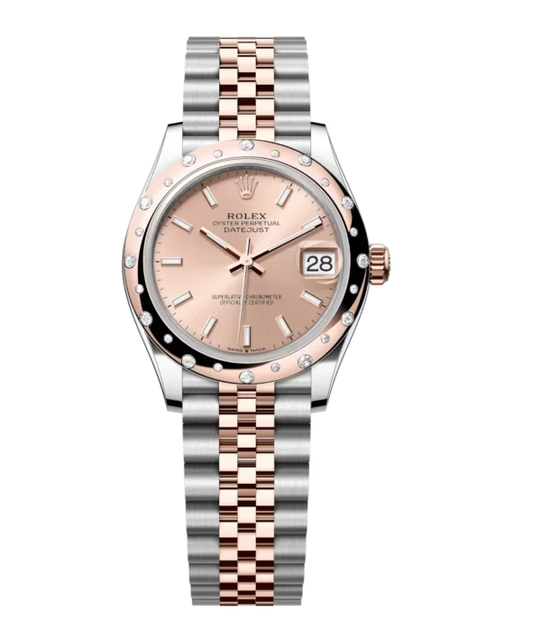 Rolex Datejust 31 Oyster Perpetual Oystersteel and Everose gold rosé-colour dial Jubilee band Reference 278341RBR