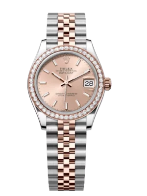 Rolex Datejust 31 Oyster Perpetual Oystersteel and Everose gold rosé-colour dial Jubilee band Reference 278381RBR