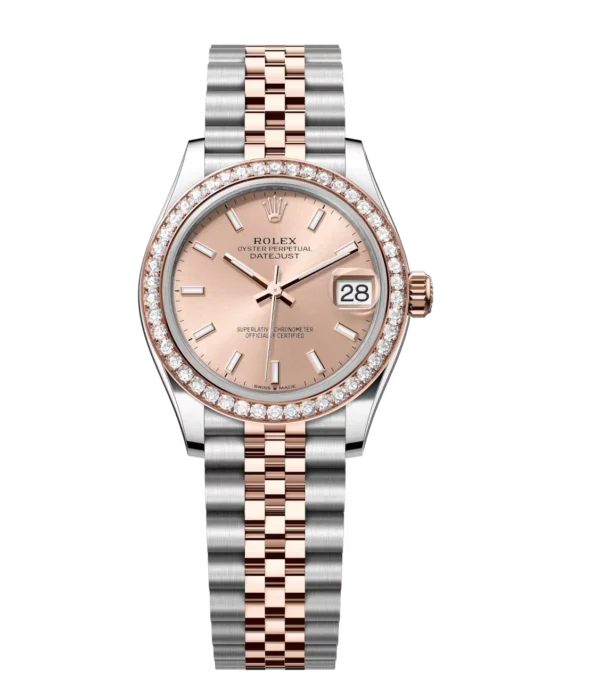 Rolex Datejust 31 Oyster Perpetual Oystersteel and Everose gold rosé-colour dial Jubilee band Reference 278381RBR