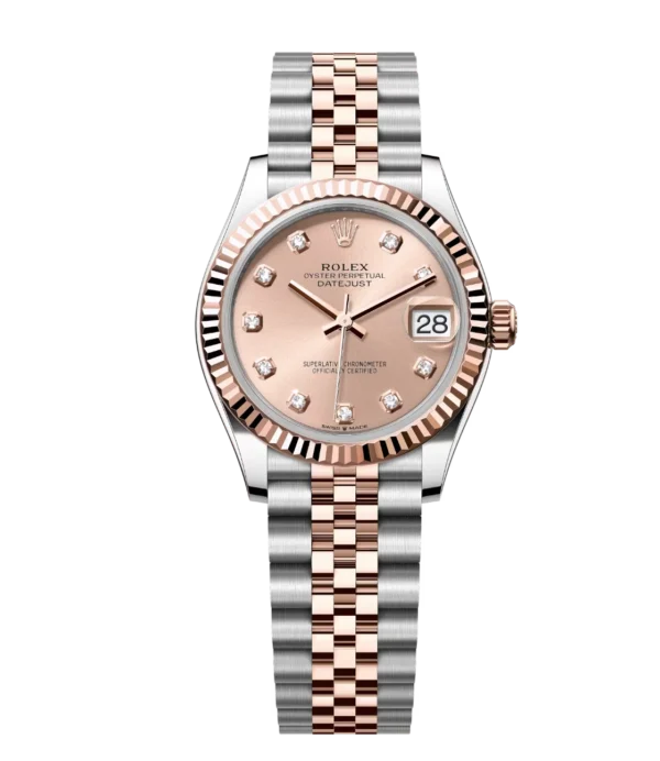 Rolex Datejust 31 Oyster Perpetual Oystersteel and Everose gold rosé colour diamond-set dial Jubilee band Reference 278271