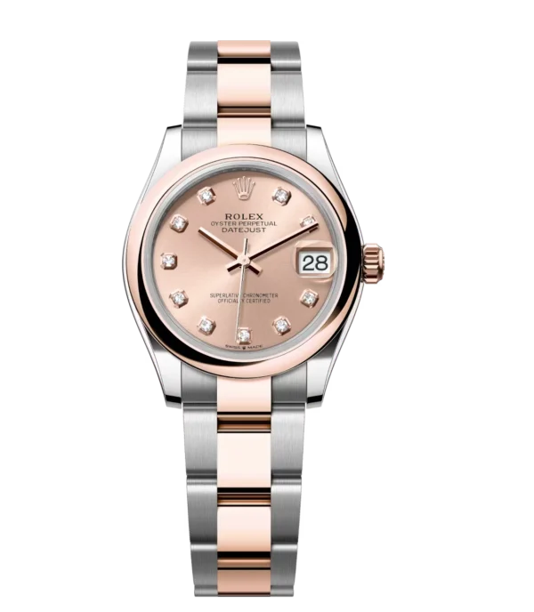 Rolex Datejust 31 Oyster Perpetual Oystersteel and Everose gold rosé colour, diamond-set dial Oyster band Reference 278241