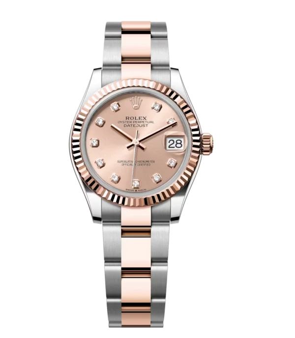 Rolex Datejust 31 Oyster Perpetual Oystersteel and Everose gold rosé colour, diamond-set dial Oyster band Reference 278271