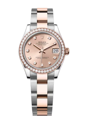 Rolex Datejust 31 Oyster Perpetual Oystersteel and Everose gold rosé colour, diamond-set dial Oyster band Reference 278381RBR