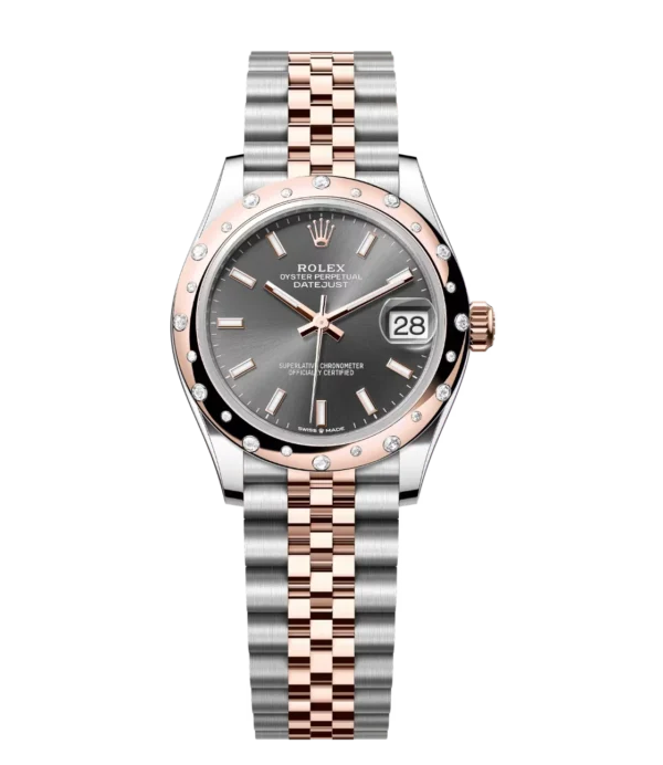 Rolex Datejust 31 Oyster Perpetual Oystersteel and Everose gold slate dial Jubilee band Reference 278341RBR