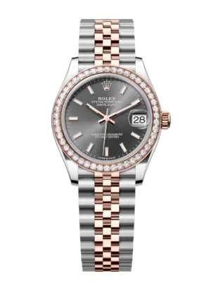 Rolex Datejust 31 Oyster Perpetual Oystersteel and Everose gold slate dial Jubilee band Reference 278381RBR
