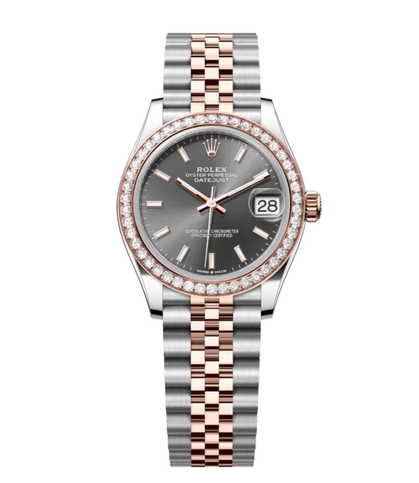 Rolex Datejust 31 Oyster Perpetual Oystersteel and Everose gold slate dial Jubilee band Reference 278381RBR