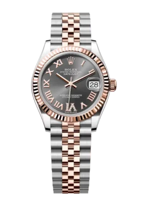Rolex Datejust 31 Oyster Perpetual Oystersteel and Everose gold slate, diamond-set dial Jubilee band Reference 278271