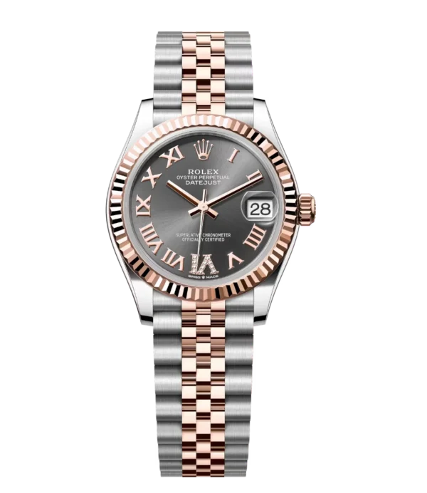 Rolex Datejust 31 Oyster Perpetual Oystersteel and Everose gold slate, diamond-set dial Jubilee band Reference 278271