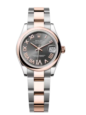 Rolex Datejust 31 Oyster Perpetual Oystersteel and Everose gold slate, diamond-set dial Oyster band Reference 278241