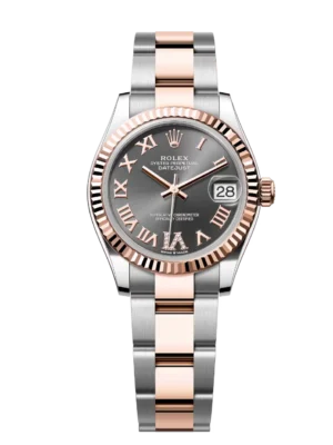 Rolex Datejust 31 Oyster Perpetual Oystersteel and Everose gold slate, diamond-set dial Oyster band Reference 278271
