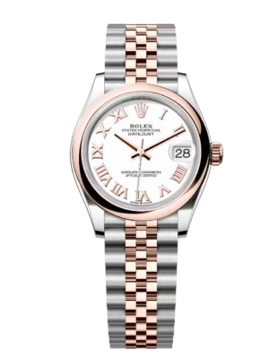 Rolex Datejust 31 Oyster Perpetual Oystersteel and Everose gold white dial Jubilee band Reference 278241