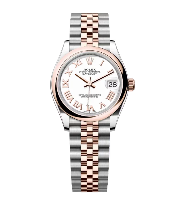 Rolex Datejust 31 Oyster Perpetual Oystersteel and Everose gold white dial Jubilee band Reference 278241