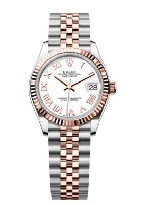 Rolex Datejust 31 Oyster Perpetual Oystersteel and Everose gold white dial Jubilee band Reference 278271