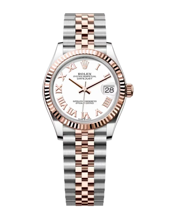 Rolex Datejust 31 Oyster Perpetual Oystersteel and Everose gold white dial Jubilee band Reference 278271