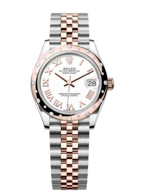 Rolex Datejust 31 Oyster Perpetual Oystersteel and Everose gold white dial Jubilee band Reference 278341RBR