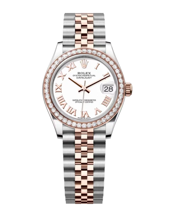 Rolex Datejust 31 Oyster Perpetual Oystersteel and Everose gold white dial Jubilee band Reference 278381RBR