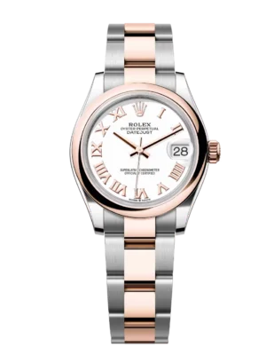 Rolex Datejust 31 Oyster Perpetual Oystersteel and Everose gold white dial Oyster band Reference 278241