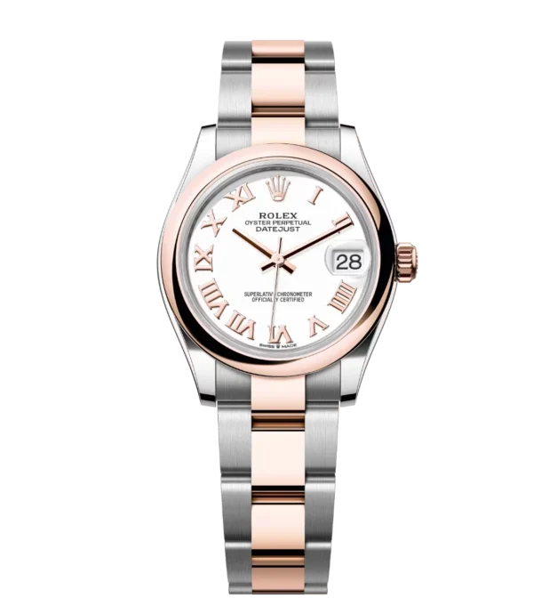 Rolex Datejust 31 Oyster Perpetual Oystersteel and Everose gold white dial Oyster band Reference 278241