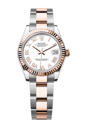 Rolex Datejust 31 Oyster Perpetual Oystersteel and Everose gold white dial Oyster band Reference 278271
