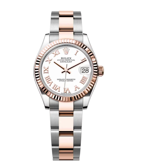 Rolex Datejust 31 Oyster Perpetual Oystersteel and Everose gold white dial Oyster band Reference 278271